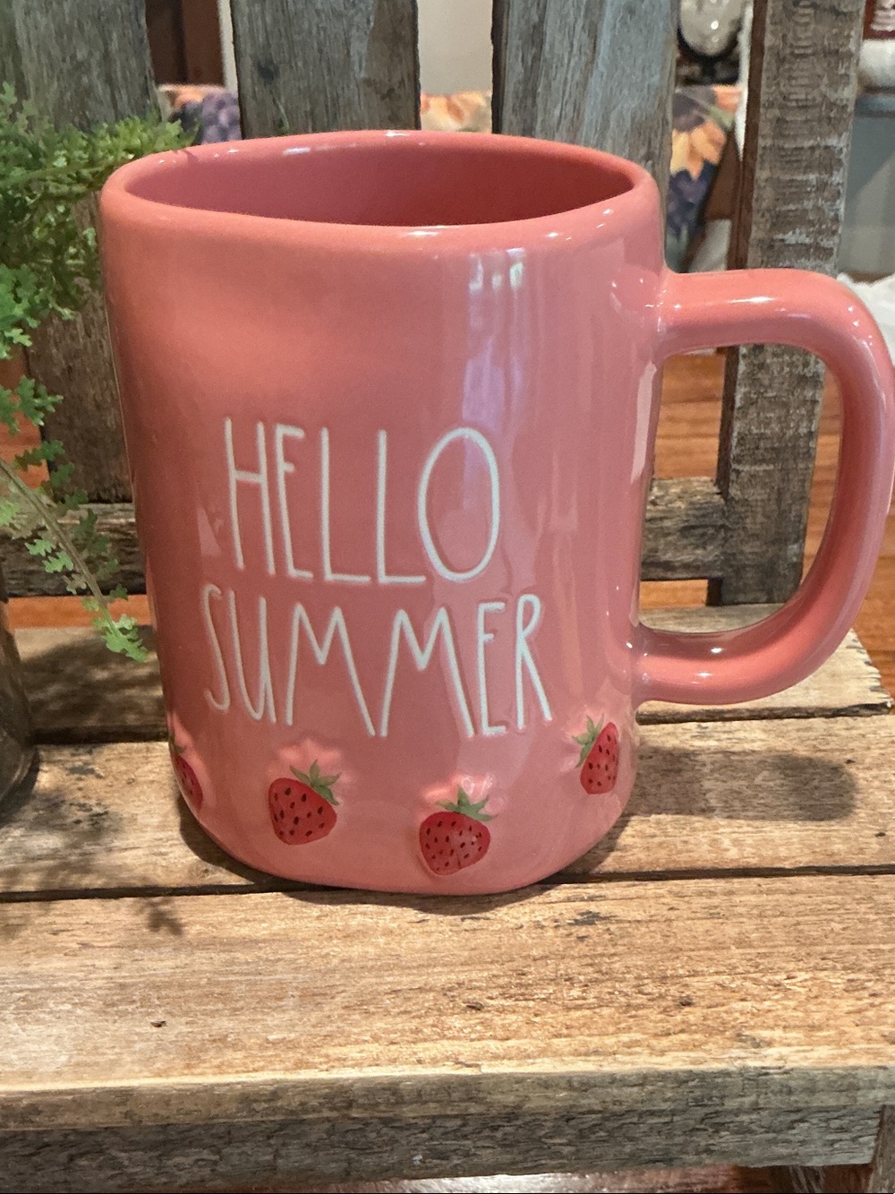 Rae Dunn HELLO SUMMER Strawberry Inspired Mug